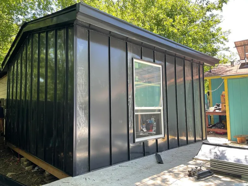 Black standing seam metal wall panels for Metal Roof Installation in Triana